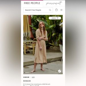 Free people. Love of my Life Midi Dress. Brand new with tags. Size M